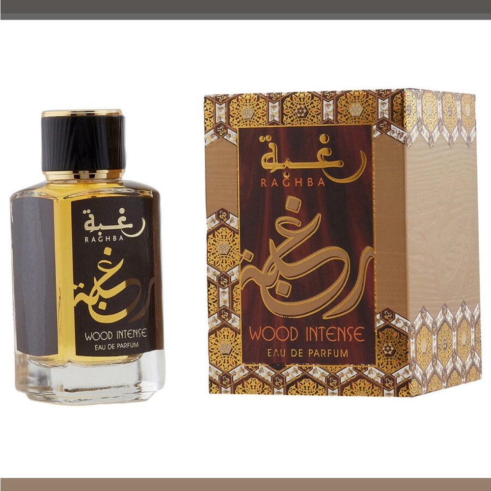 Raghba Wood Intense Eau de Parfum for Men - Black and Gold